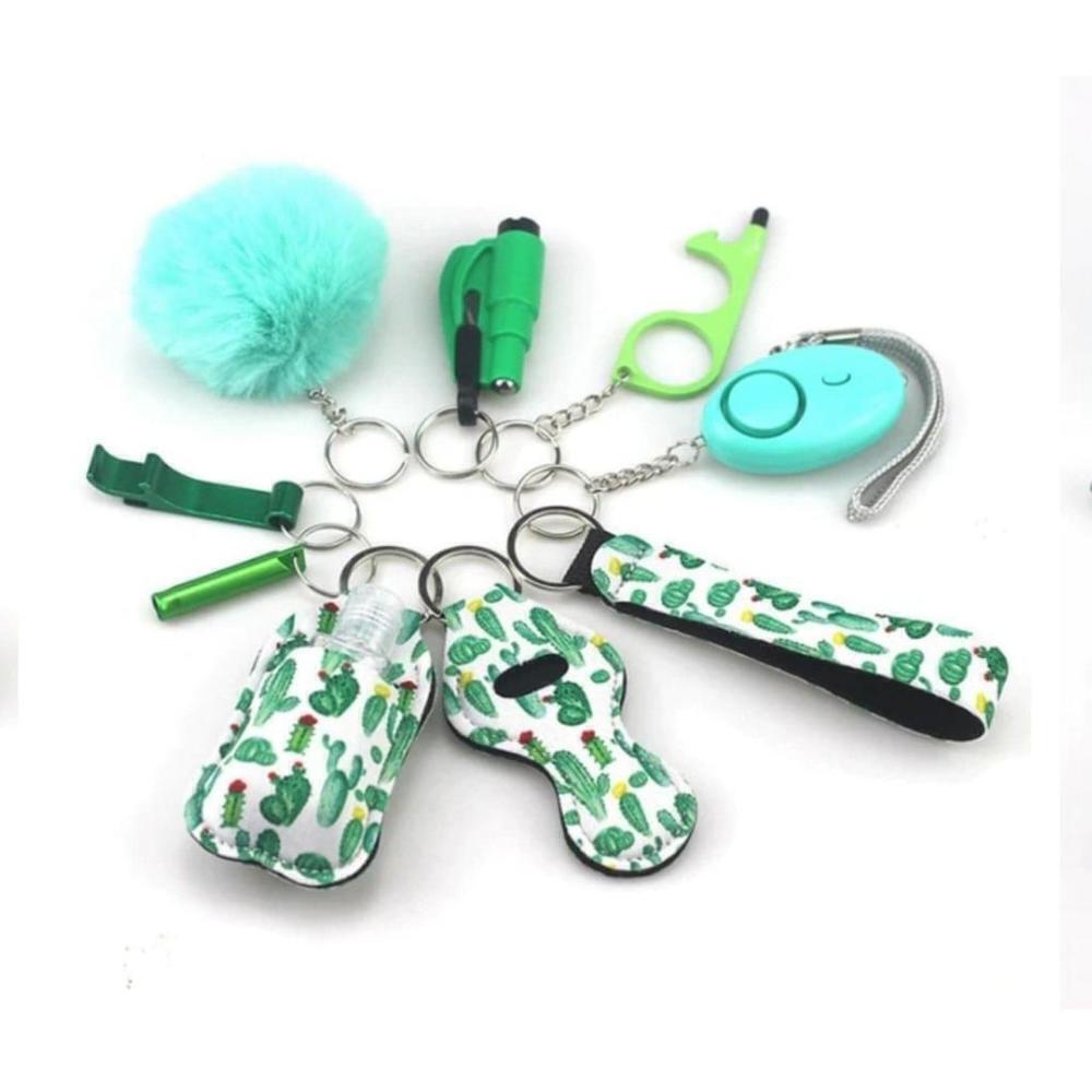 10-piece Self Defense Keychain in Cactus Pattern